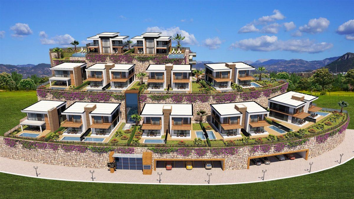 Современные виллы недалеко от моря с панорамным видом 