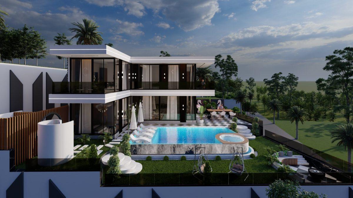 Роскошная вилла с живописным панорамным видом в экологическом районе Каргыджак