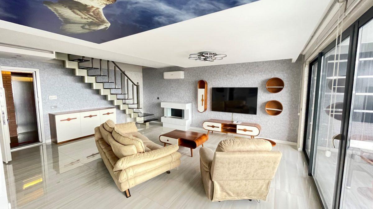 Апартаменты планировкой 2+1 (с мебелью) и прямым видом на море в Каргыджак, Алания - Фото 12
