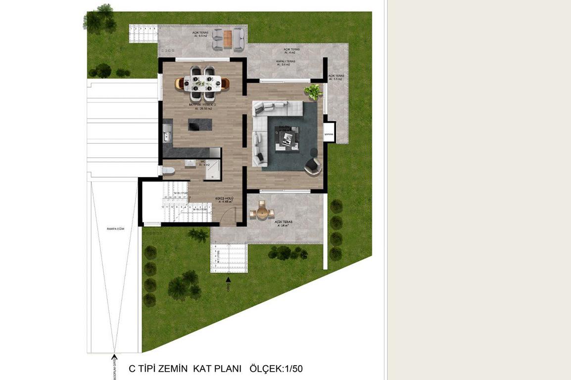 Комплекс просторных вилл с апартаментами планировкой 3+1 на Кипре - Фото 17