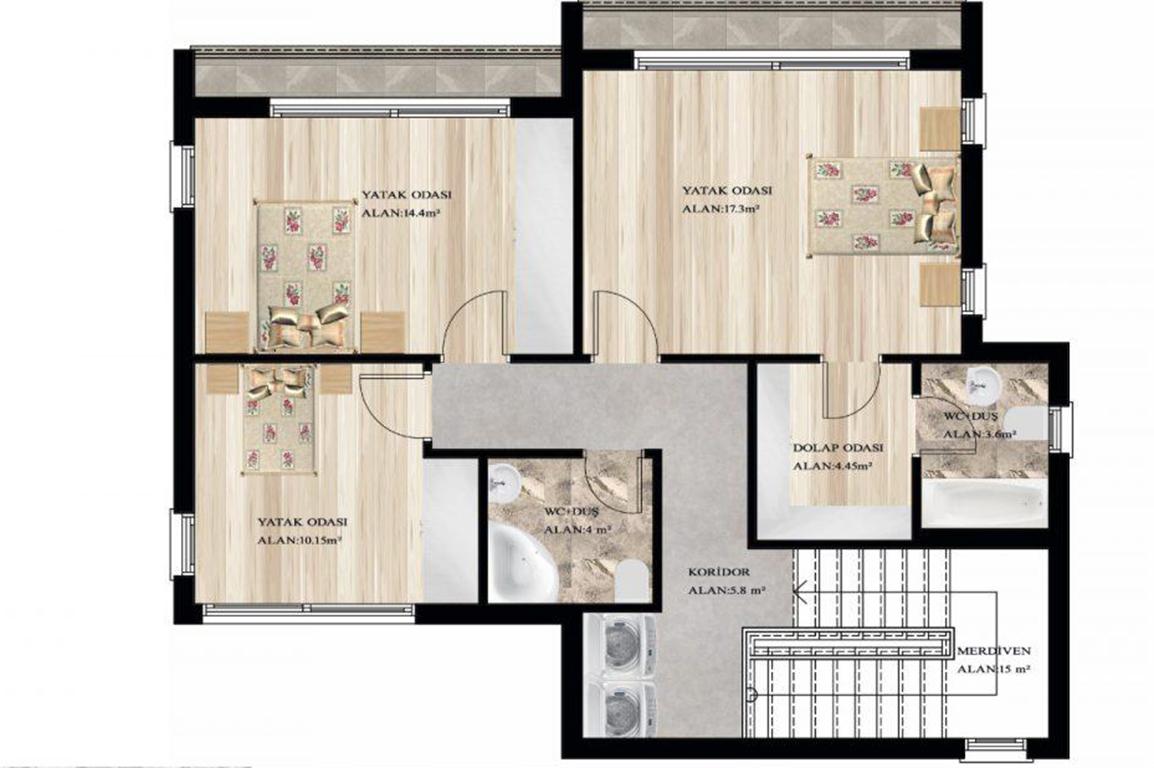 Комплекс просторных вилл с апартаментами планировкой 3+1 на Кипре - Фото 19