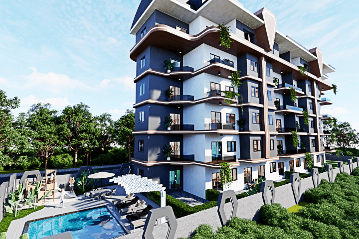 Новый жилой комплекс в Газипаше, с апартаментами планировкой 1+1 и 3+1 - Фото 2
