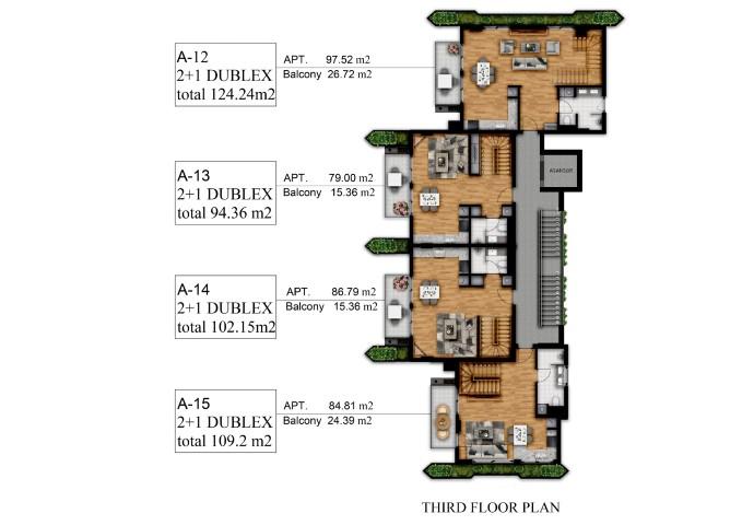 Апартаменты планировкой 1+1, 2+1 в Алании, район Оба  - Фото 11