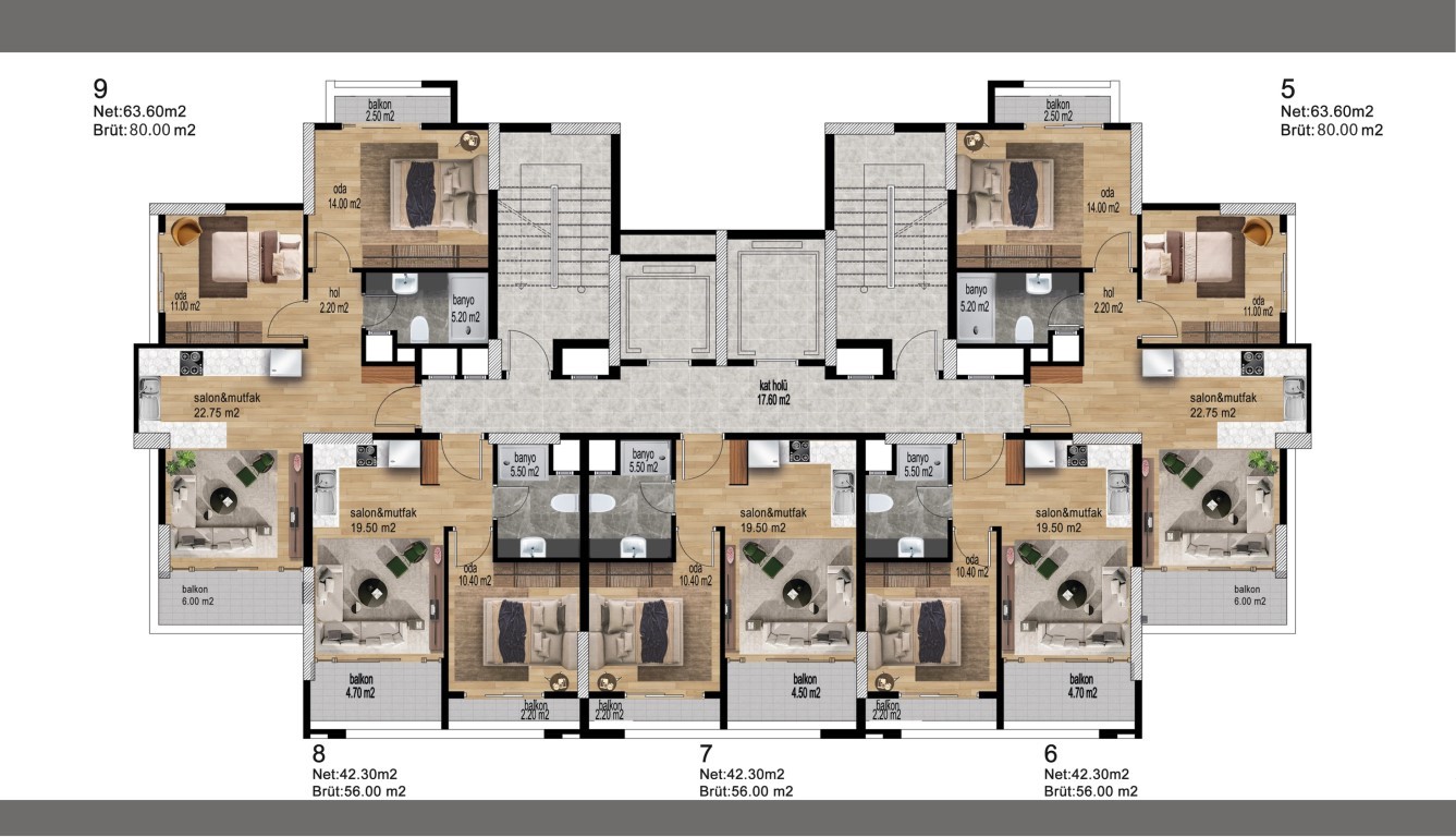 Новый жилой комплекс в Мерсине с планировкой 1+1 и 2+1  - Фото 11