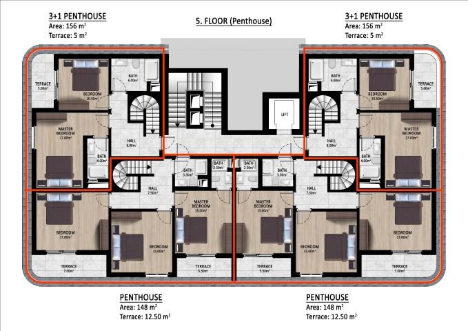 Новый ЖК на стадии строительства, просторные квартиры планировкой 2+1 и 3+1 в Газипаше - Фото 15