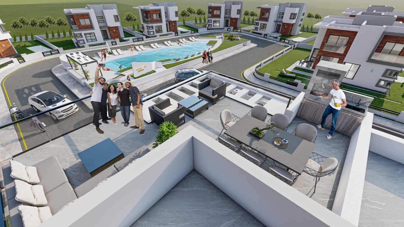 Проект новых вилл на Северном Кипре c апартаментами планировкой 3+1 площадью 195 м2, район Искеле - Фото 12
