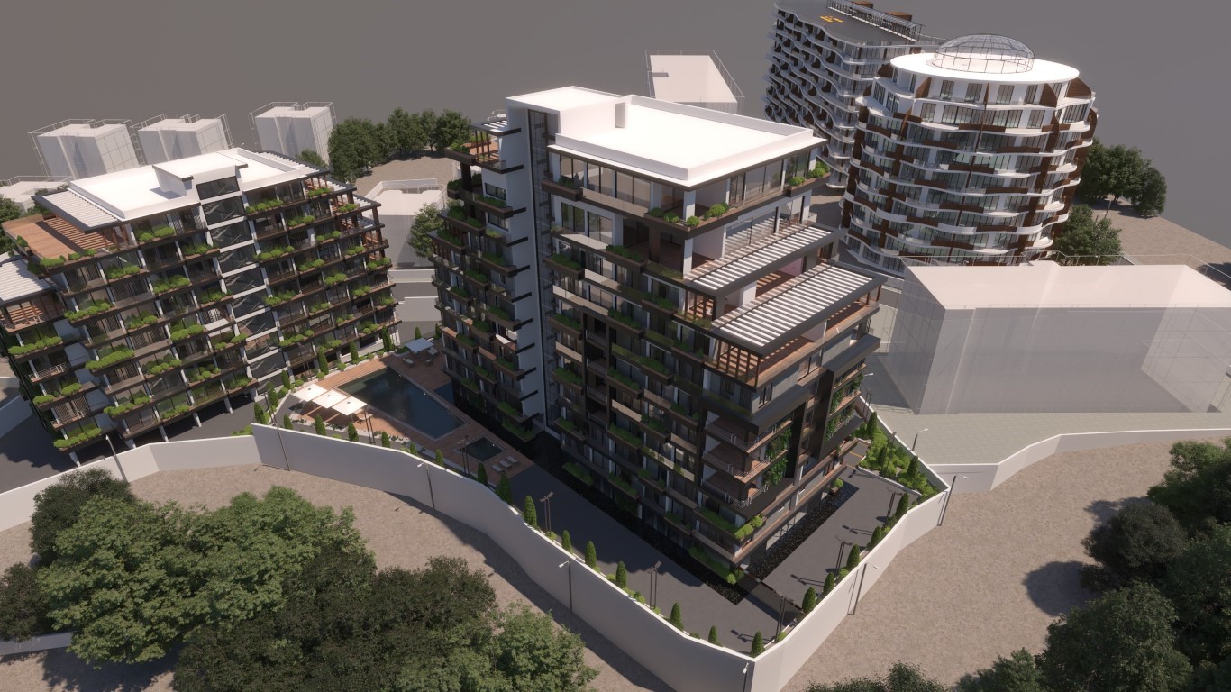Проект в современном стиле с апартаментами планировкой 1+1, 2+1 и 3+1, Кирения - Фото 1