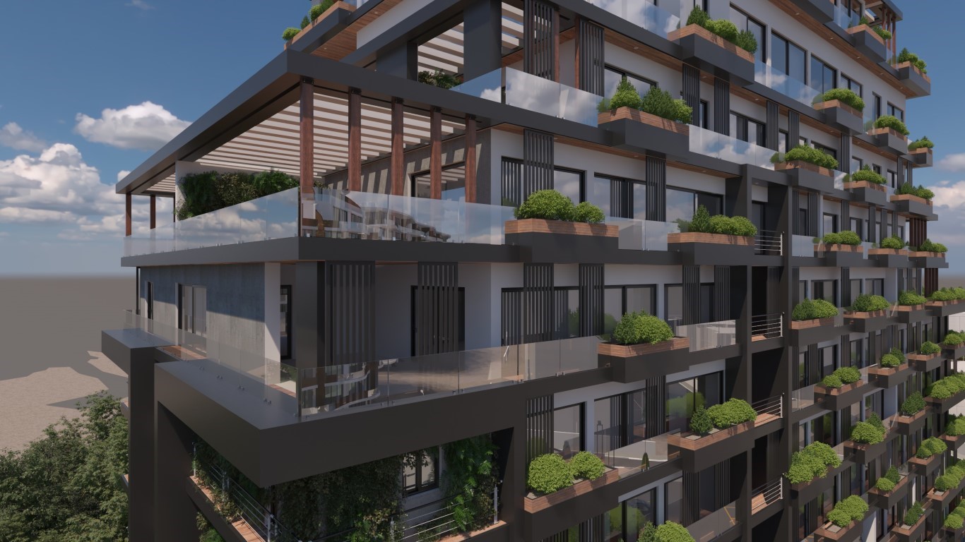 Проект в современном стиле с апартаментами планировкой 1+1, 2+1 и 3+1, Кирения - Фото 8