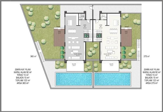Проект современных вилл премиум-класса в районе Тепе, апартаменты планировкой 4+1, 5+1, 6+1 - Фото 49