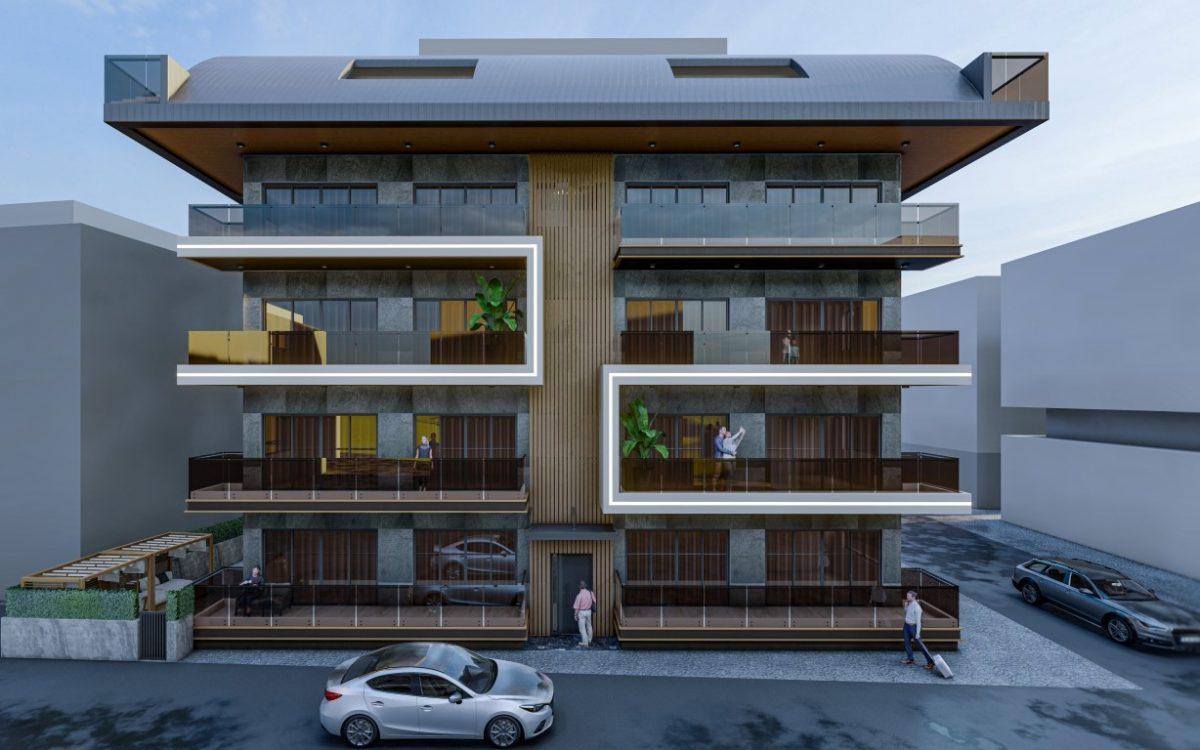 Просторные апартаменты в строящемся ЖК в центре Алании, 350 м к пляжу