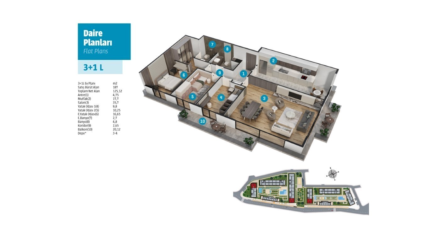 Масштабный жилой комплекс в городе Стамбул, Площадь: 60-230 м² - Фото 19