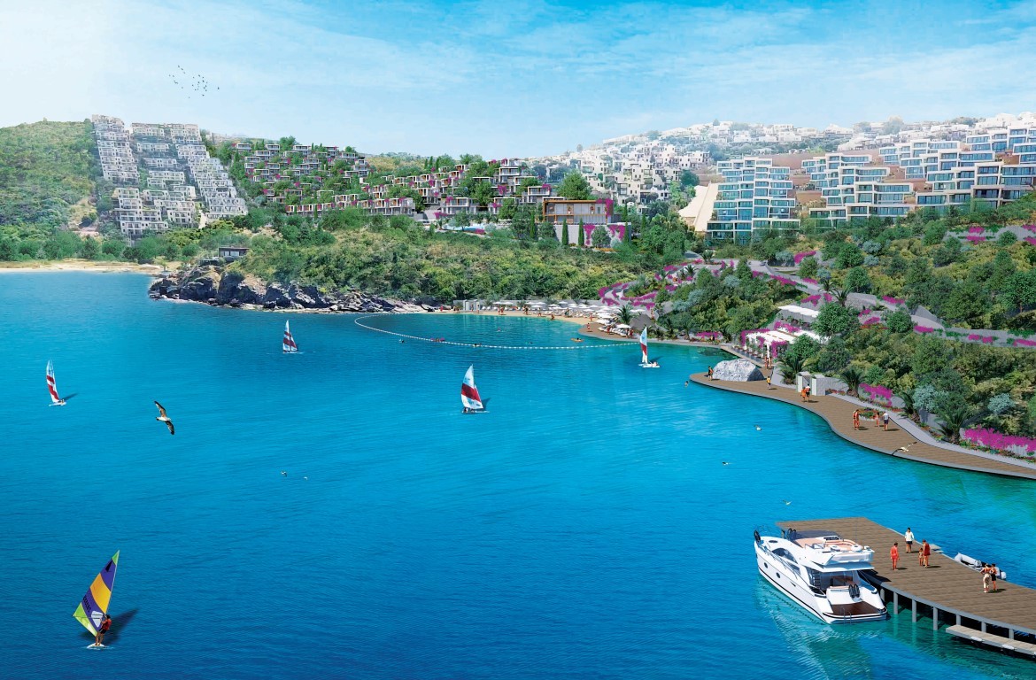 Жилой проект с виллами 4+1 (200 м²) у моря в Бодруме с панорамным видом на Эгейское побережье. - Фото 3