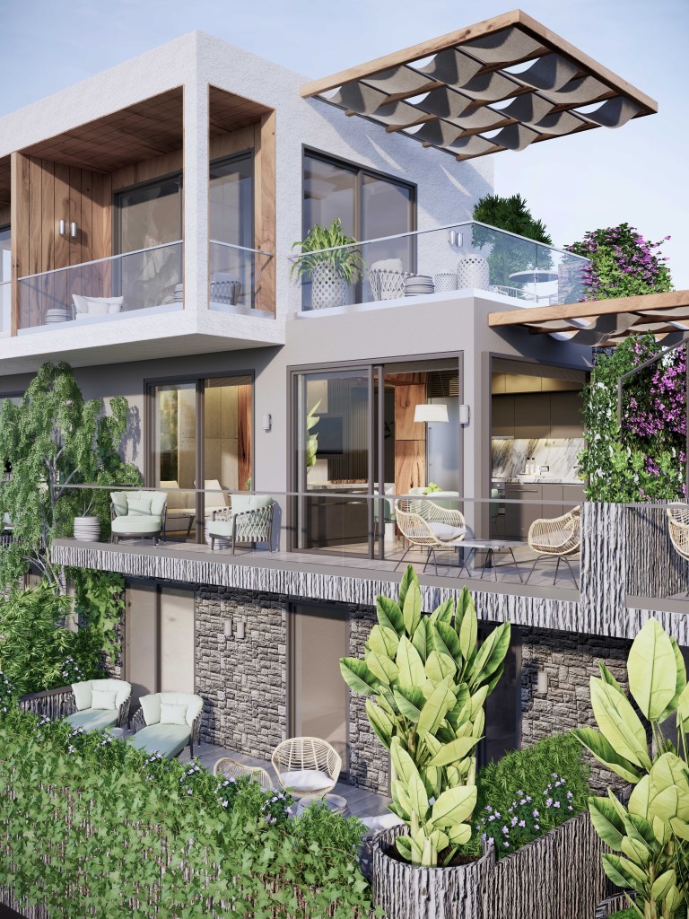 Жилой проект с виллами 4+1 (200 м²) у моря в Бодруме с панорамным видом на Эгейское побережье. - Фото 14