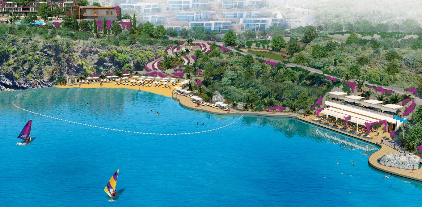 Жилой проект с виллами 4+1 (200 м²) у моря в Бодруме с панорамным видом на Эгейское побережье. - Фото 4