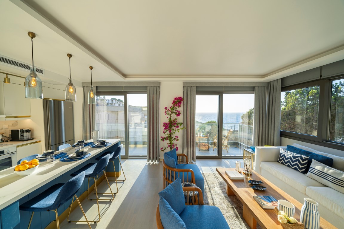 Жилой проект с виллами 4+1 (200 м²) у моря в Бодруме с панорамным видом на Эгейское побережье. - Фото 22