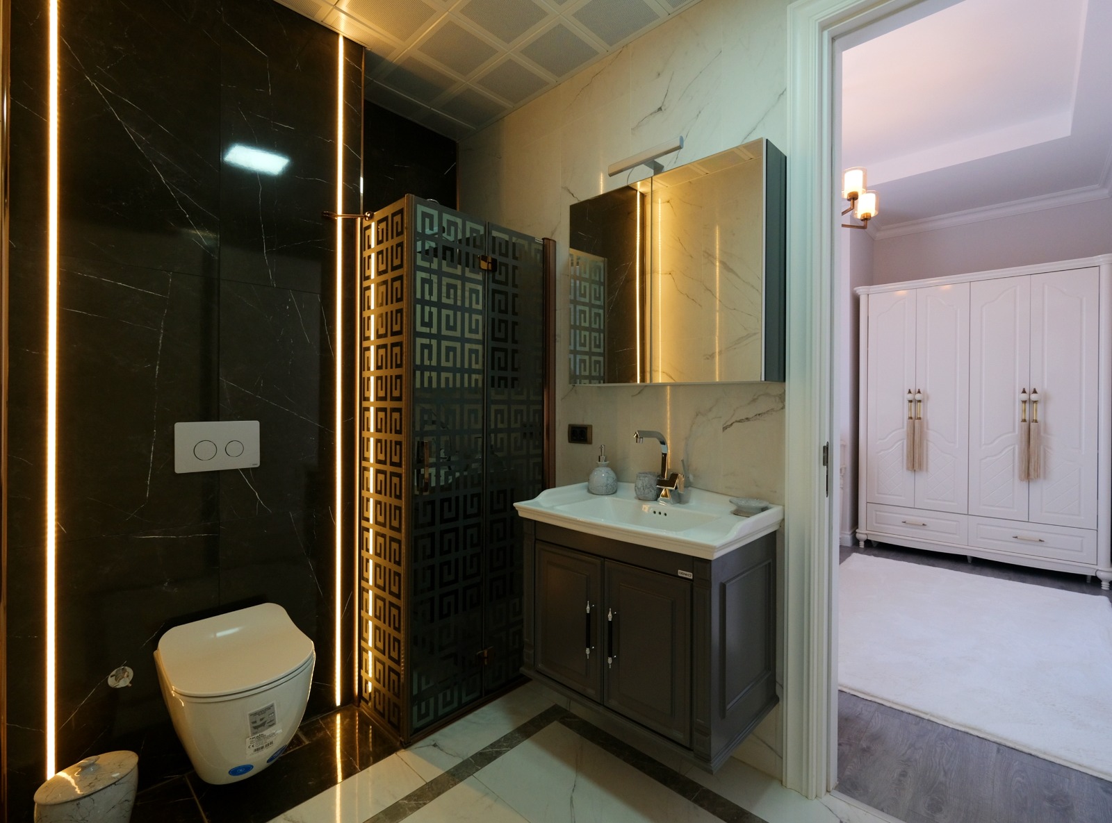 Элитные виллы 6+3 в Бююкчекмедже с панорамным видом на море. - Фото 27