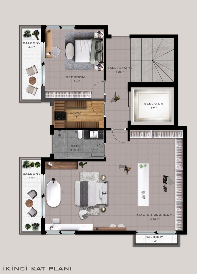 Просторная вилла с панорамным видом на море в районе Тепе, Аланья.  - Фото 22