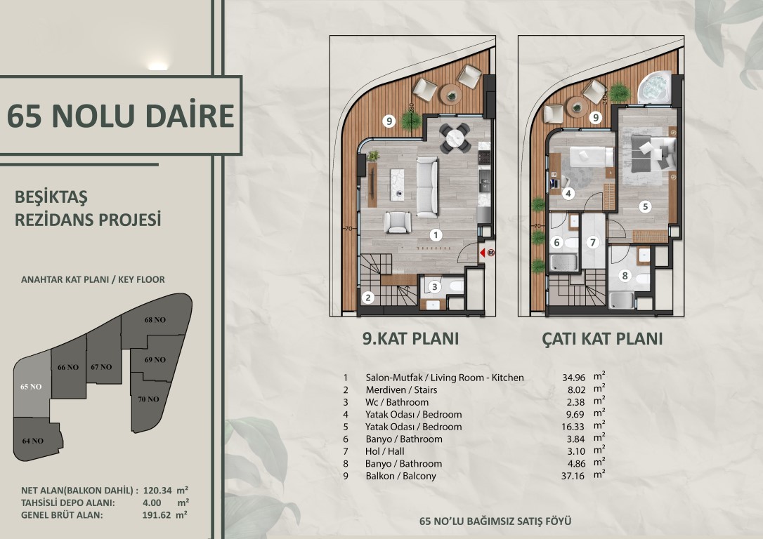 Новый проект современного жилого комплекса в районе Бешикташ Стамбул. - Фото 29