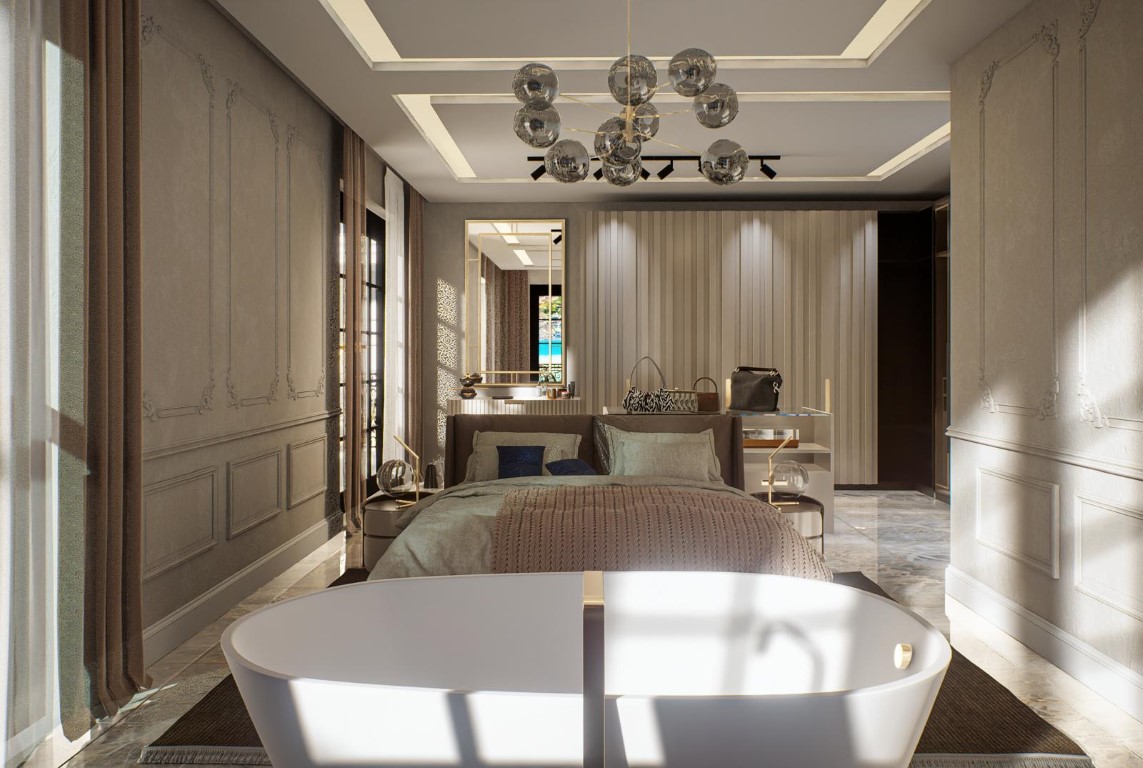 Просторная вилла с панорамным видом на море в районе Тепе, Аланья.  - Фото 15