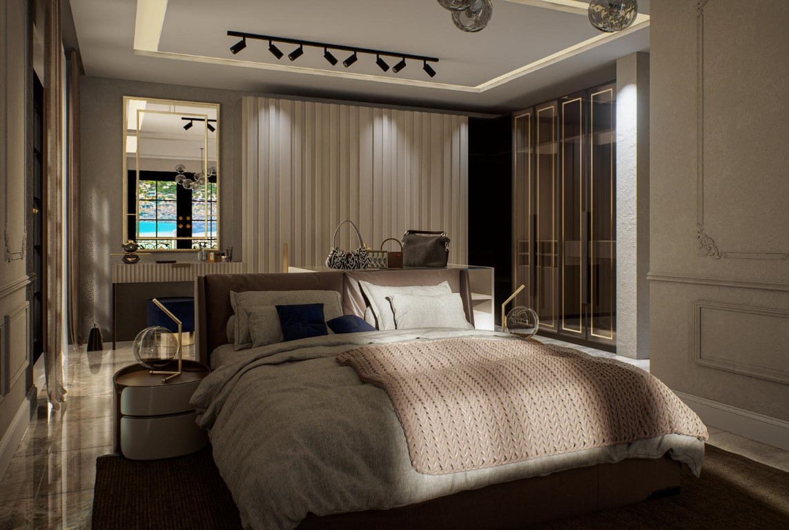 Просторная вилла с панорамным видом на море в районе Тепе, Аланья.  - Фото 18