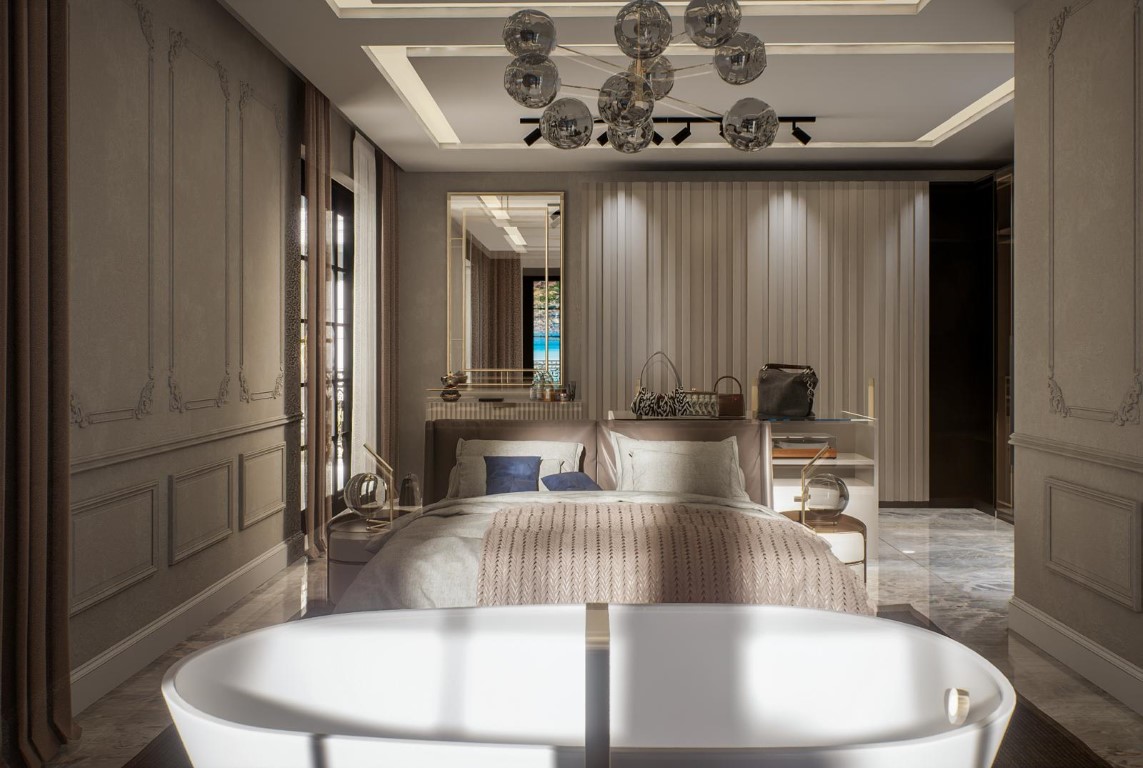 Просторная вилла с панорамным видом на море в районе Тепе, Аланья.  - Фото 19