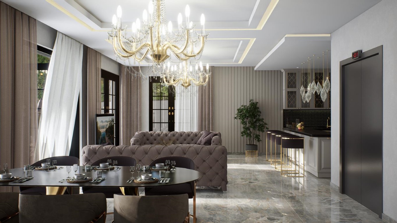 Просторная вилла с панорамным видом на море в районе Тепе, Аланья.  - Фото 13