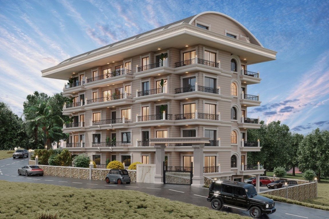 Современный жилой комплекс на стадии строительства в районе  Тосмур, Аланья.