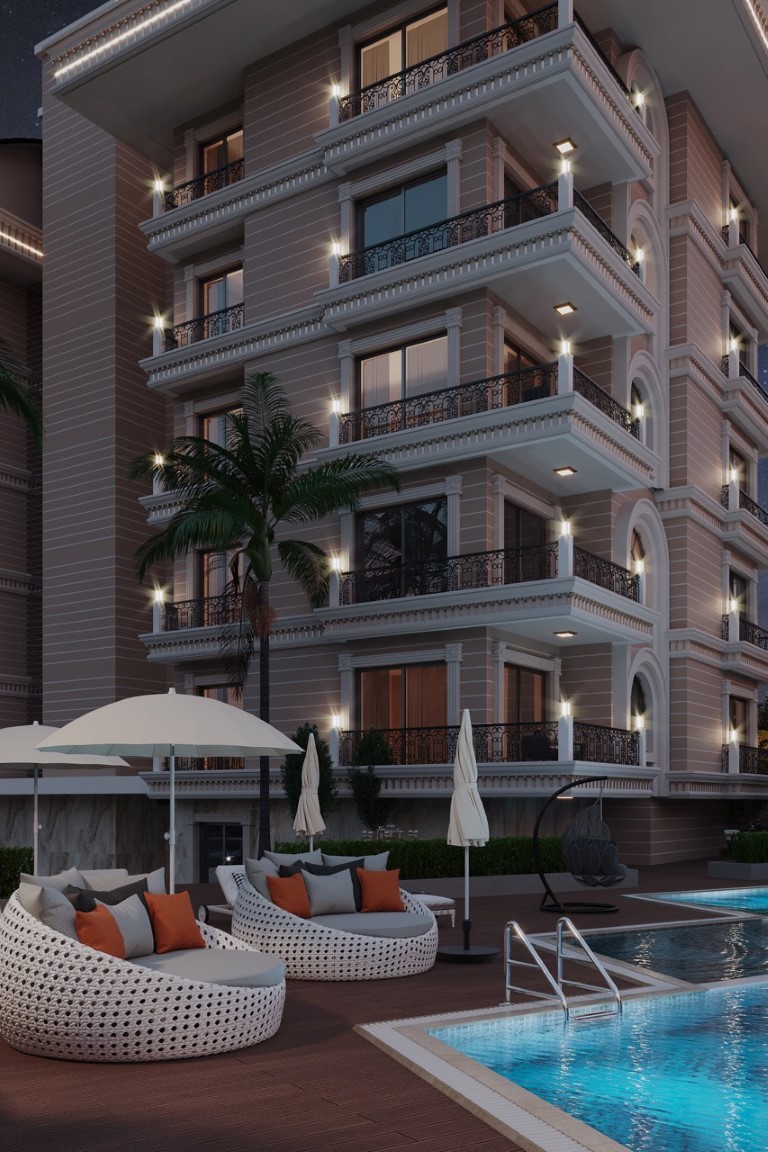 Современный жилой комплекс на стадии строительства в районе  Тосмур, Аланья. - Фото 19