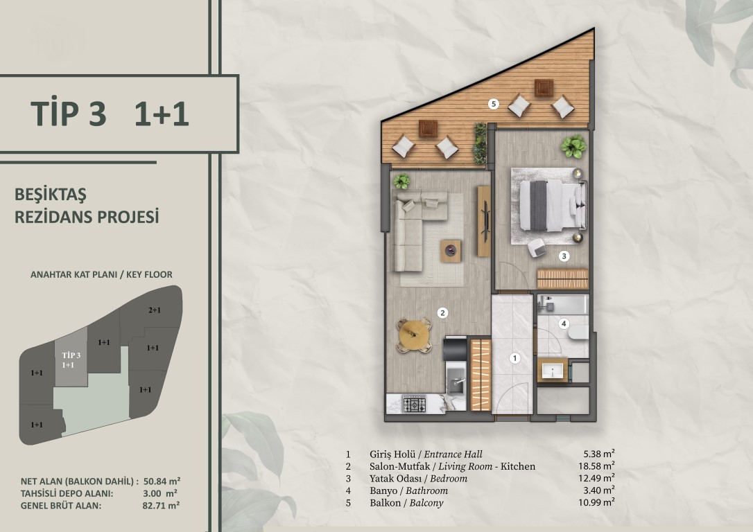 Новый проект современного жилого комплекса в районе Бешикташ Стамбул. - Фото 23