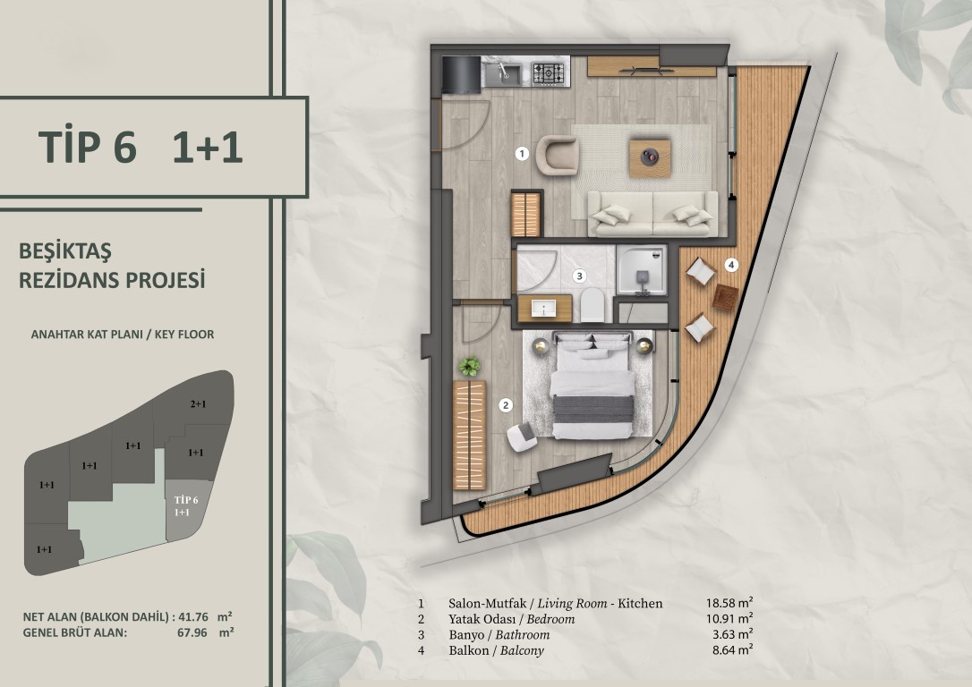 Новый проект современного жилого комплекса в районе Бешикташ Стамбул. - Фото 27