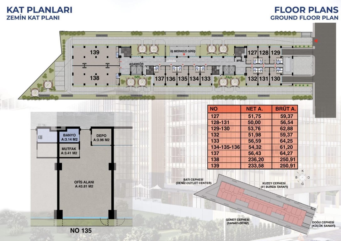 Современный офисный центр бизнес-класса на стадии строительства в районе Коджаэли Измит. - Фото 21