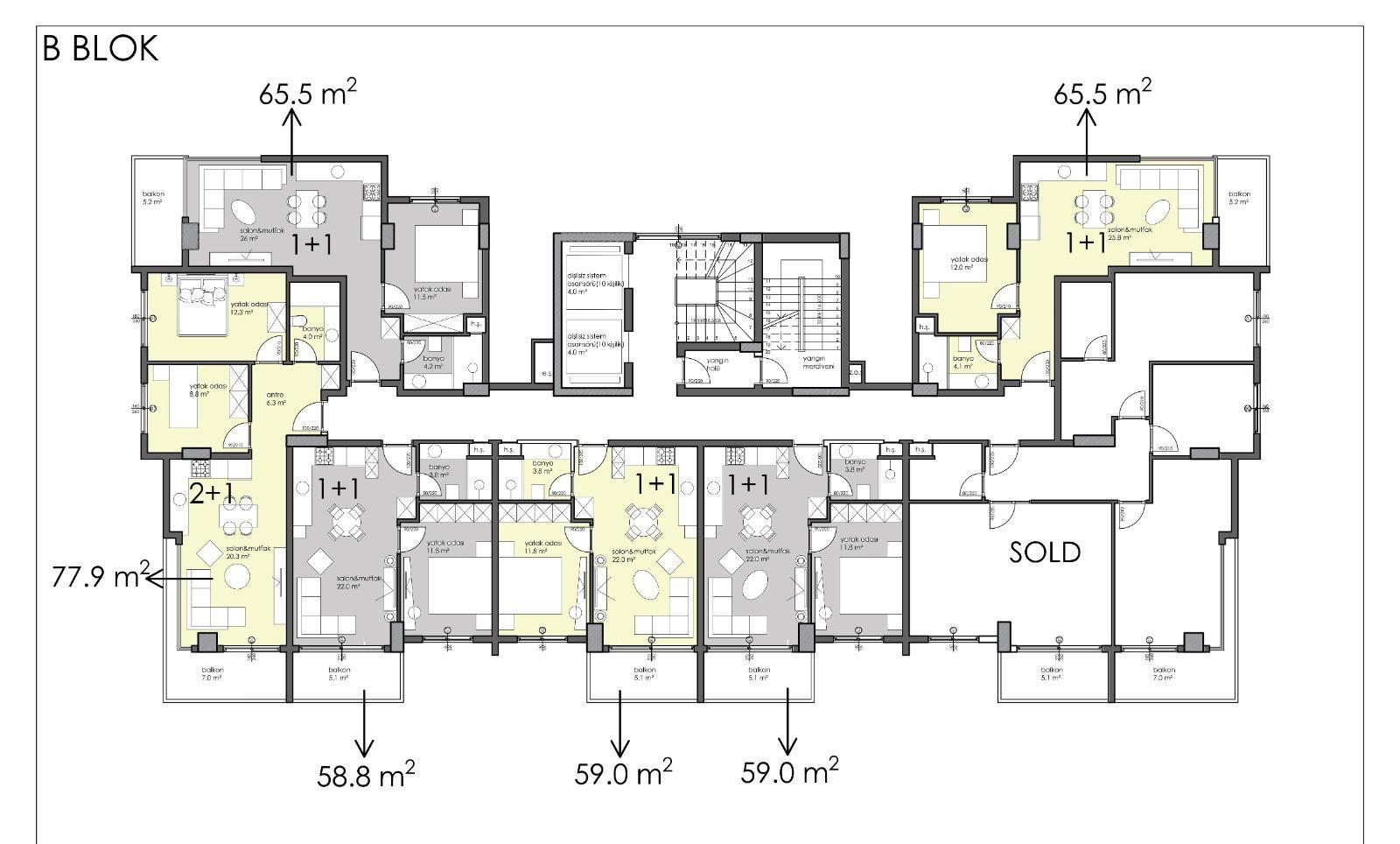 Двухкомнатная  квартира в новом современном жилом комплексе района пляжа Клеопатра.  - Фото 44