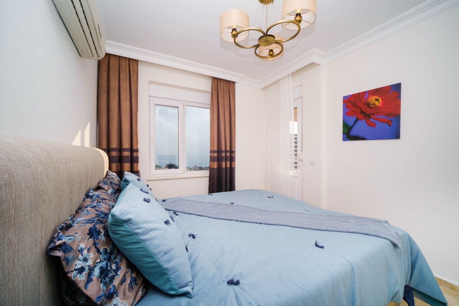 Квартира планировкой 2+1 с видом на море в районе Тосмур Аланья.  - Фото 13