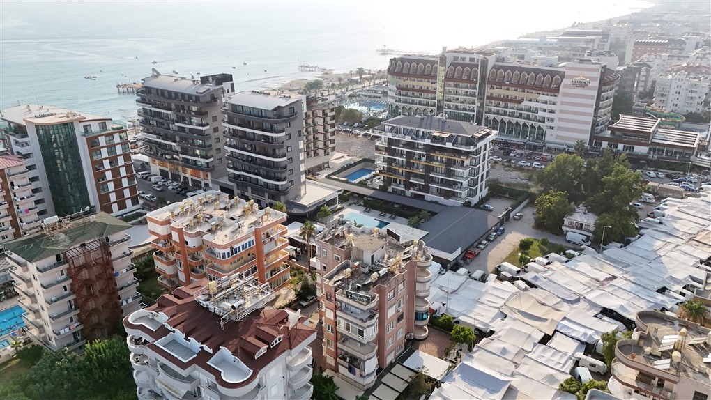 Мебилированная квартира планировкой 1+1  в 70 метрах от пляжа район Оба Аланья.  - Фото 19