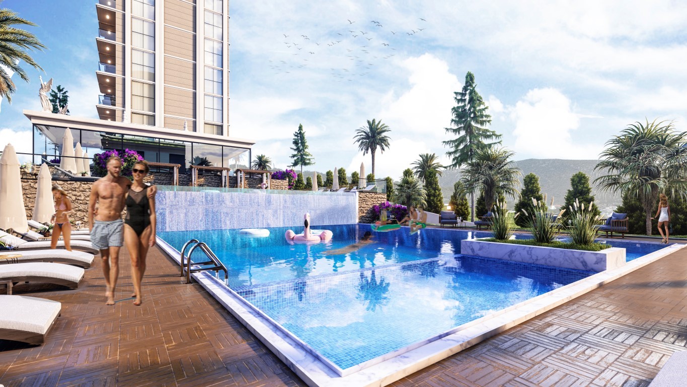 Квартира планировкой 1+1 в новом современном комплексе район Паяллар Аланья.  - Фото 2