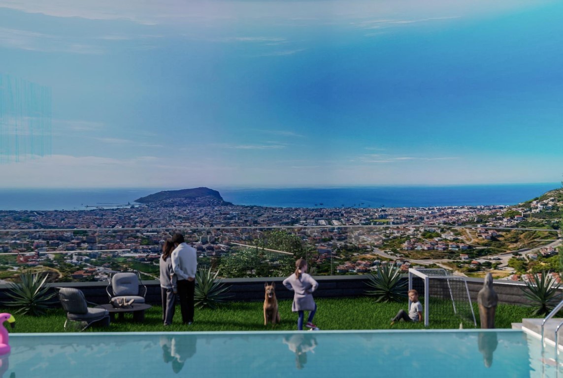 Проект эксклюзивных вилл с видом на море и крепость район Тепе Аланья.  - Фото 14