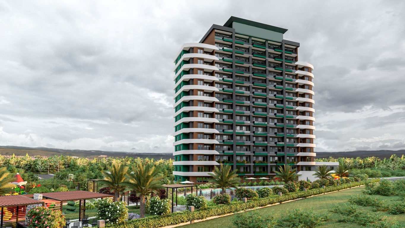 Квартира планировкой 1+1 55м район Тедже Мерсин. 