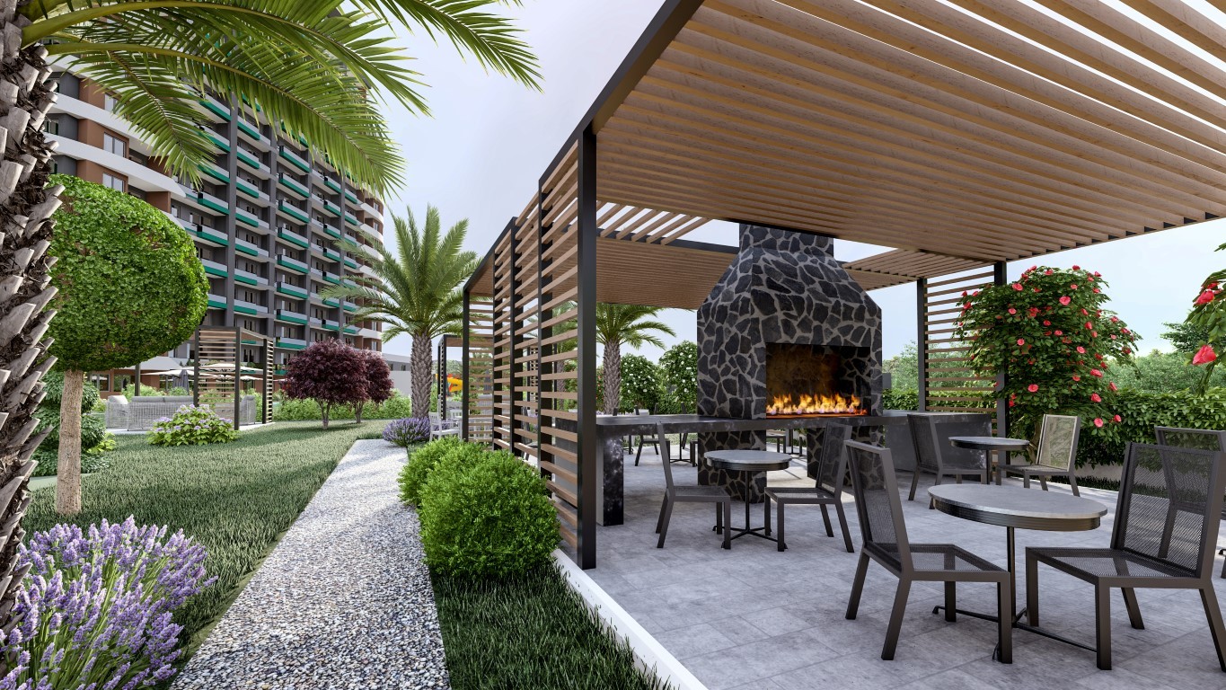 Квартира планировкой 1+1 55м район Тедже Мерсин.  - Фото 5