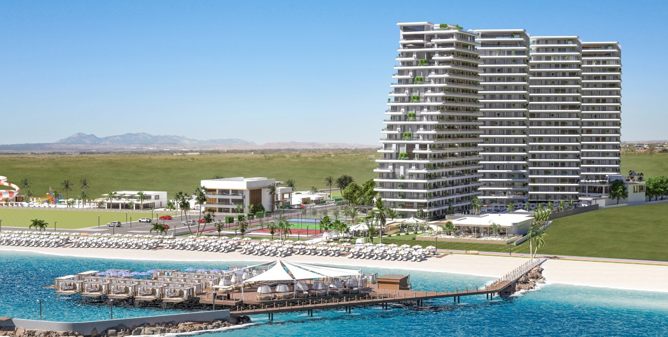 Квартира в строящемся комплексе в 20 метрах от моря на Северном Кипре. 