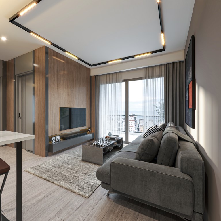 Квартира планировкой 1+1 55м район Тедже Мерсин.  - Фото 8