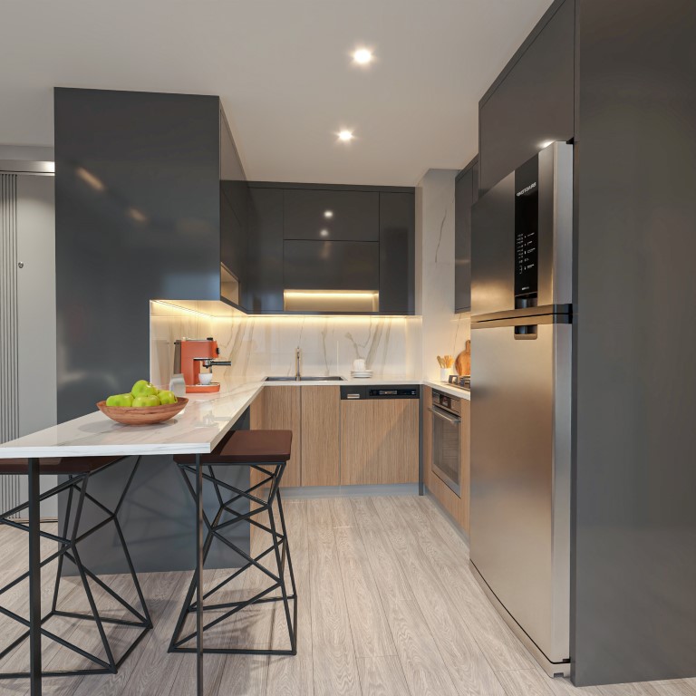 Квартира планировкой 1+1 55м район Тедже Мерсин.  - Фото 11