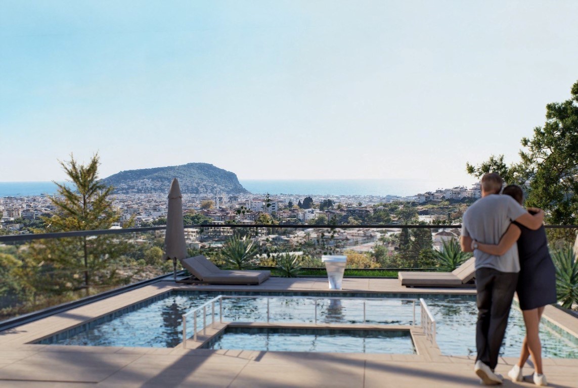 Проект эксклюзивных вилл с видом на море и крепость район Тепе Аланья.  - Фото 13