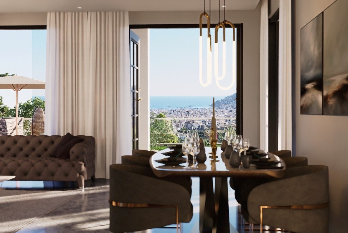 Проект эксклюзивных вилл с видом на море и крепость район Тепе Аланья.  - Фото 23