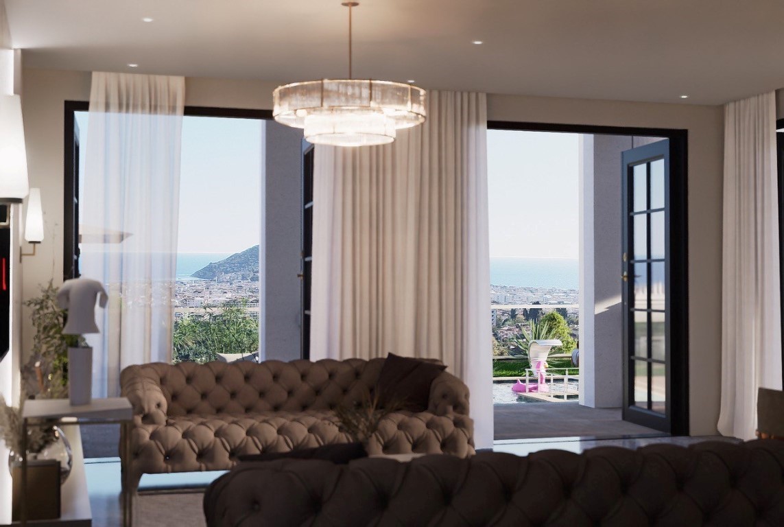 Проект эксклюзивных вилл с видом на море и крепость район Тепе Аланья.  - Фото 25