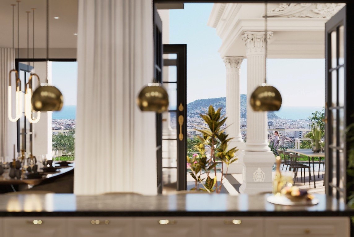 Проект эксклюзивных вилл с видом на море и крепость район Тепе Аланья.  - Фото 28