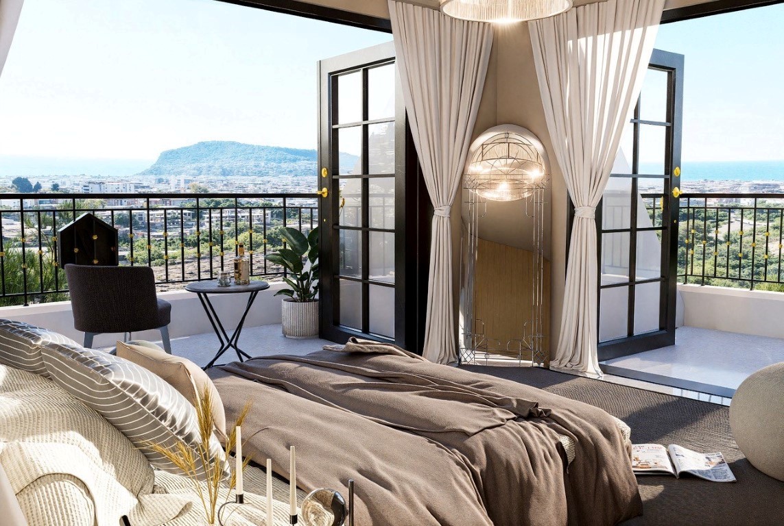 Проект эксклюзивных вилл с видом на море и крепость район Тепе Аланья.  - Фото 29