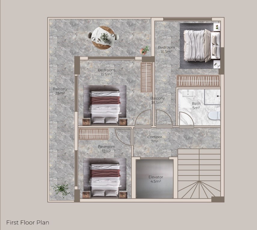 Проект эксклюзивных вилл с видом на море и крепость район Тепе Аланья.  - Фото 32