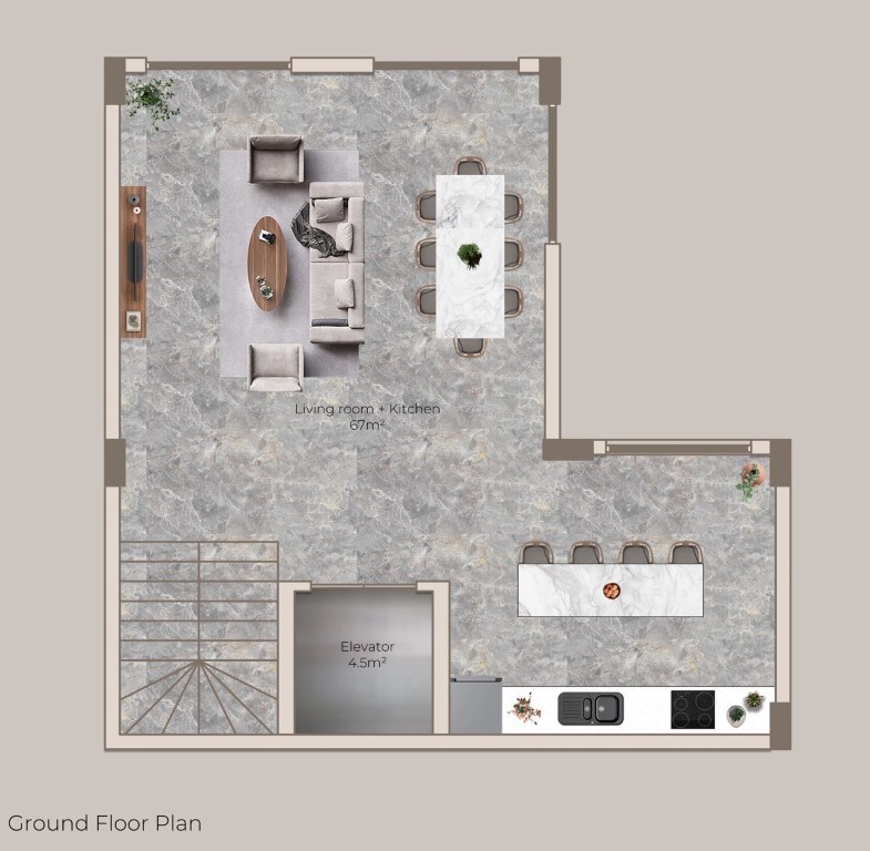 Проект эксклюзивных вилл с видом на море и крепость район Тепе Аланья.  - Фото 35