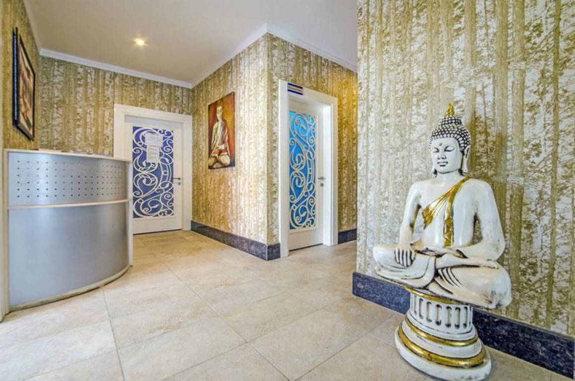 Шикарный мебилированный садовый дуплекс район Каргыджак Аланья.  - Фото 39