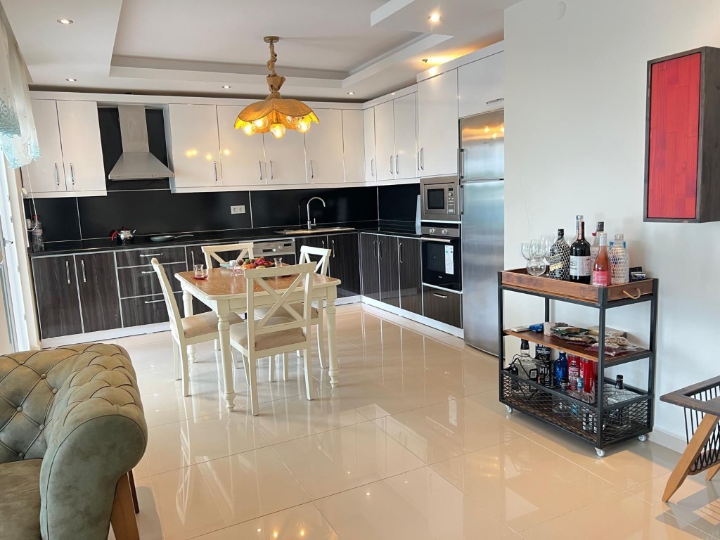 Шикарный мебилированный садовый дуплекс район Каргыджак Аланья.  - Фото 5